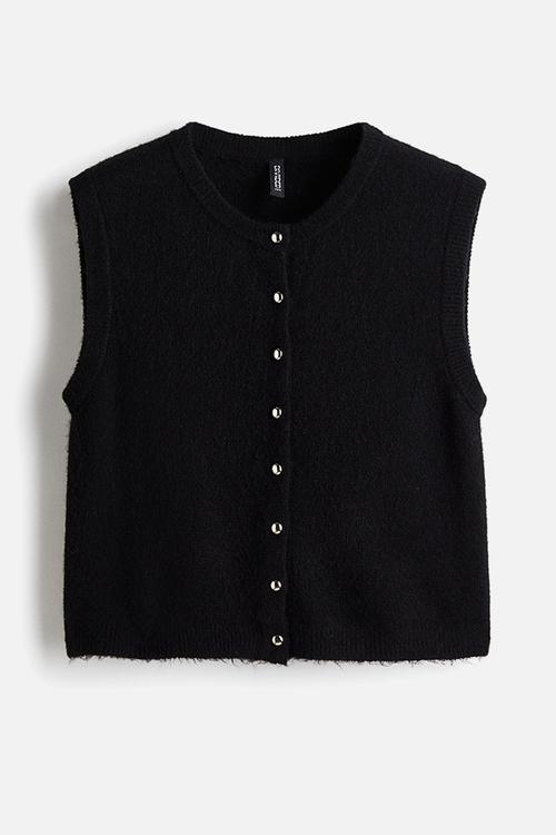 Knitted waistcoat - black