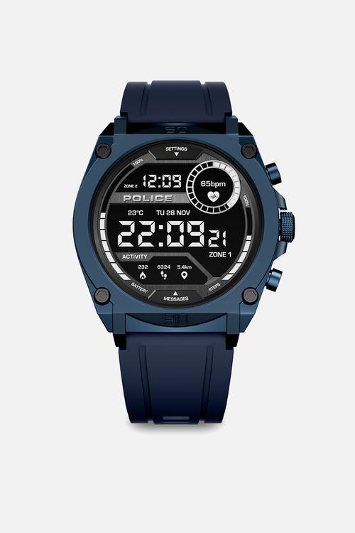 Ip Blue Black Smartwatch Silicone Strap - Blue