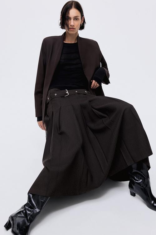 Belted blazer - dark brown