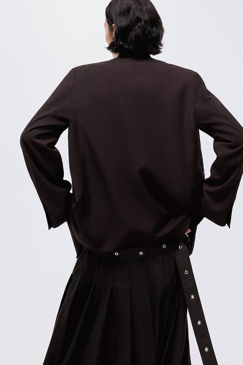 Belted blazer - dark brown