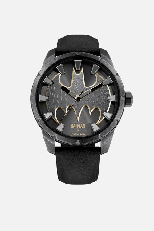Bat Ip Gun Case Gun Dial Blk Leather Strap +Box - Gunmetal