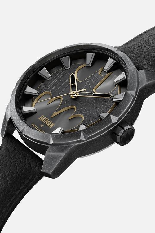 Bat Ip Gun Case Gun Dial Blk Leather Strap +Box - Gunmetal