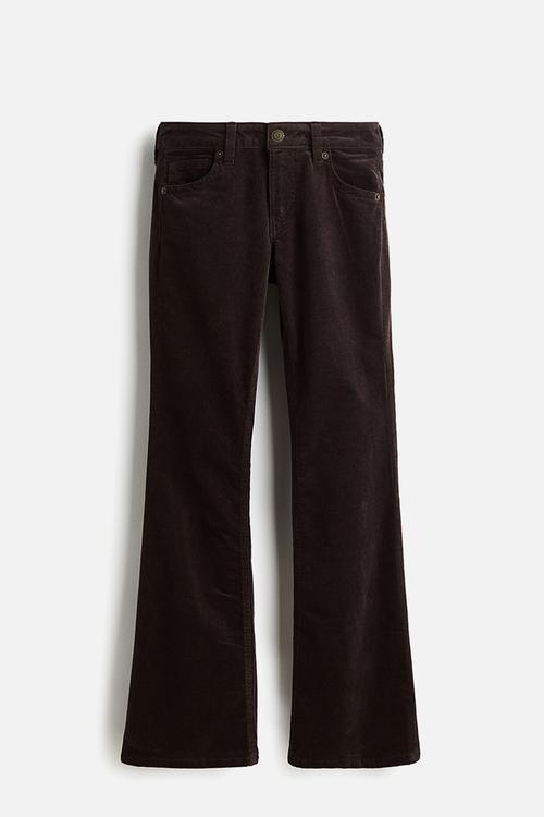 Flared corduroy trousers - dark brown