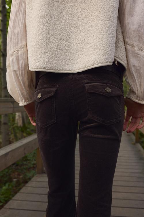 Flared corduroy trousers - dark brown