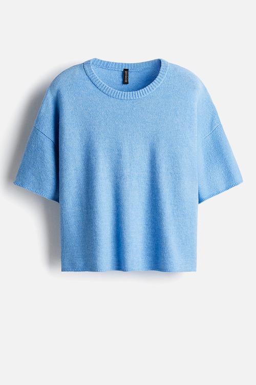 Short-sleeved jumper - light blue