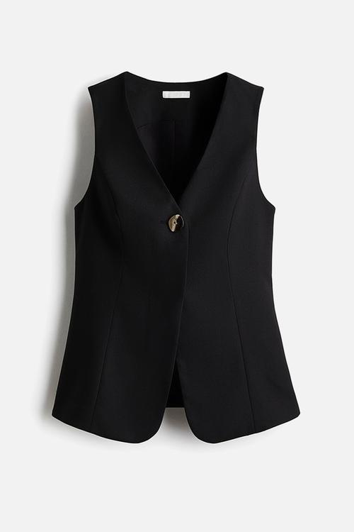 V-neck waistcoat - black