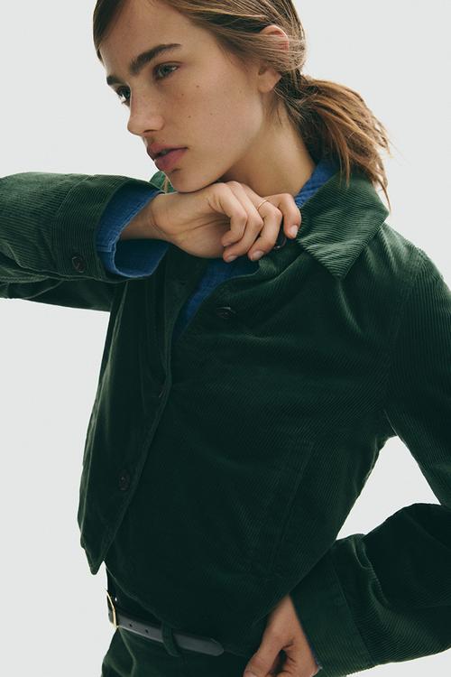 Cotton corduroy jacket - dark green