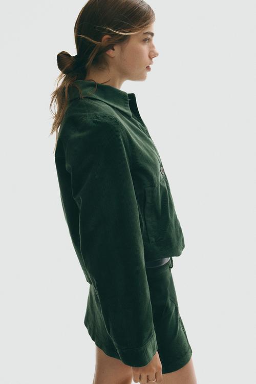 Cotton corduroy jacket - dark green