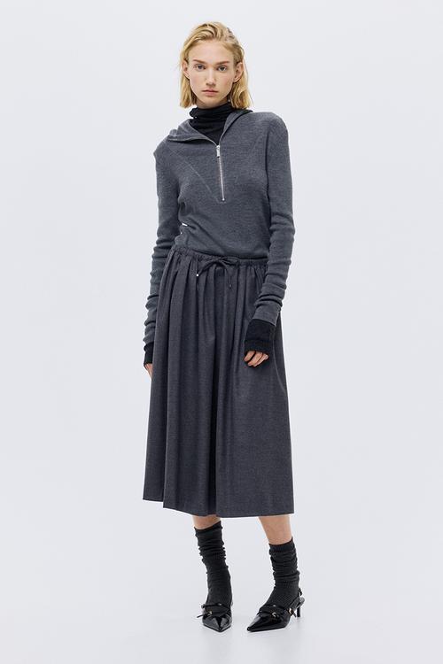 Flared skirt - dark grey marl