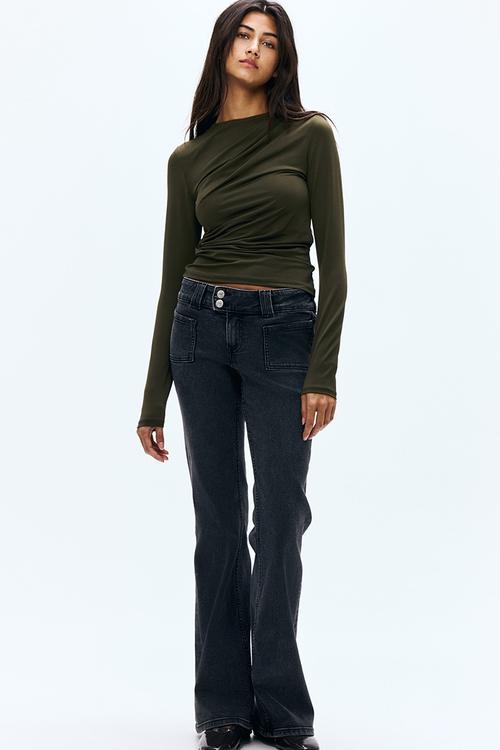 Draped top - dark green