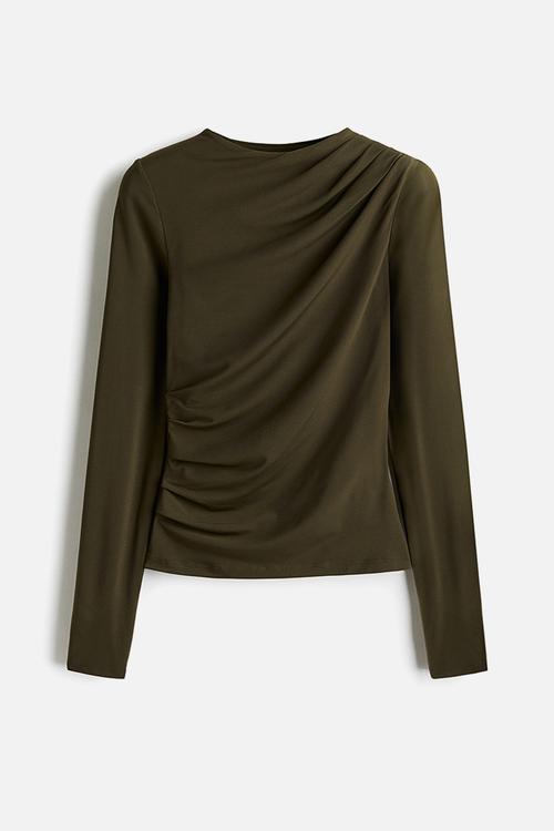 Draped top - dark green