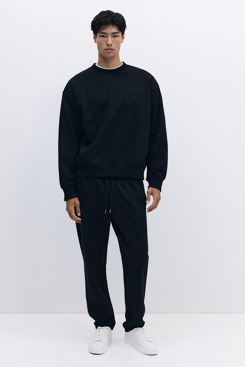 Regular fit tailored joggers - black