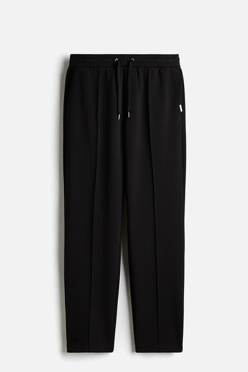 Regular fit tailored joggers - black