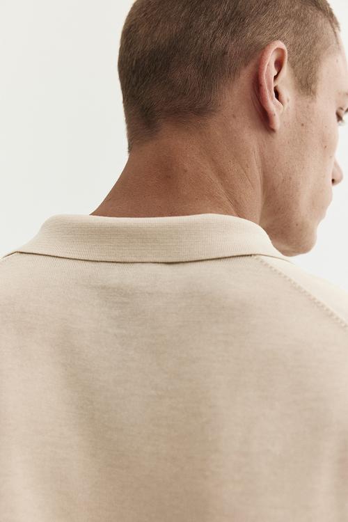 Regular fit v-neck polo shirt - beige
