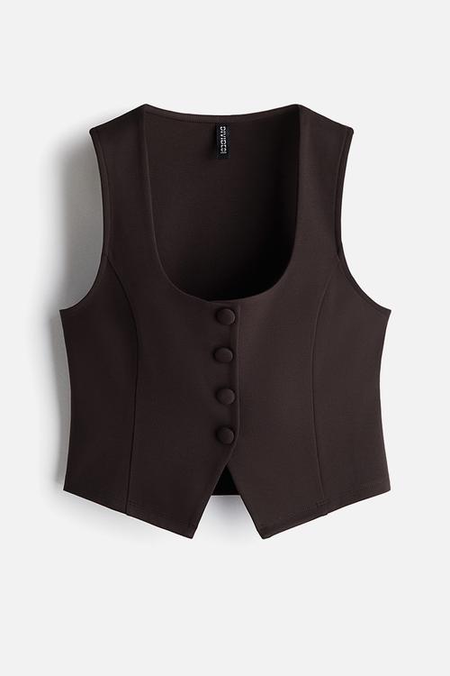 Jersey waistcoat - dark brown