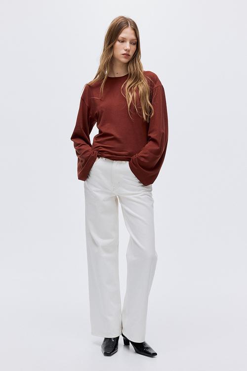 Long-sleeved top - rust red