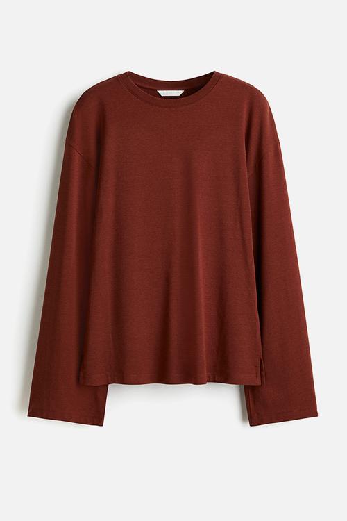 Long-sleeved top - rust red