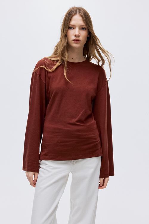 Long-sleeved top - rust red