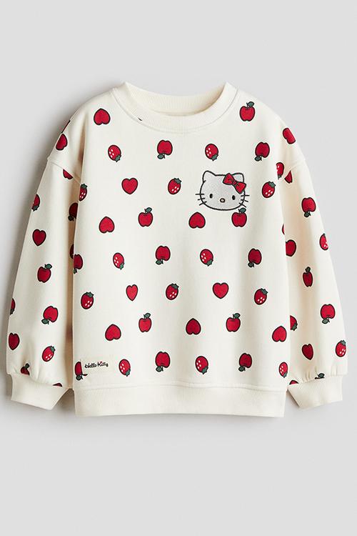 Printed sweatshirt - white/hello kitty