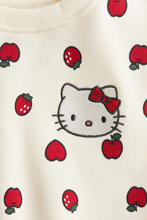 Printed sweatshirt - white/hello kitty