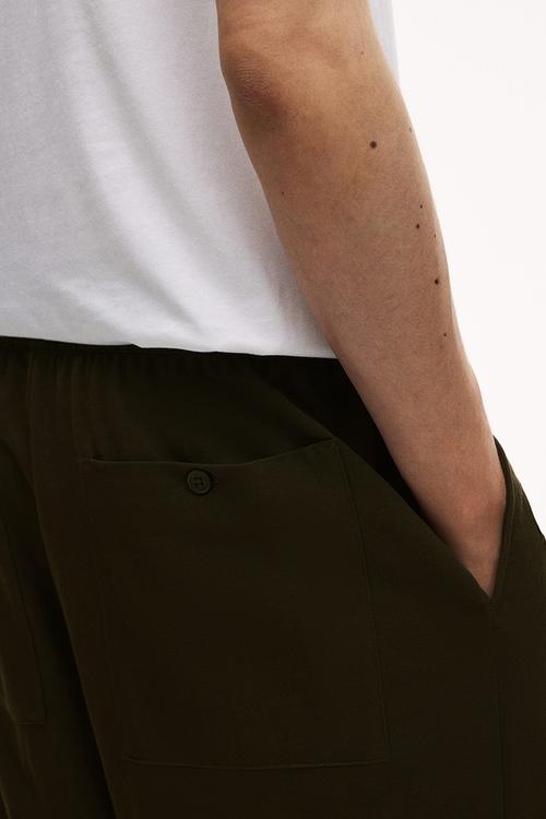 Relaxed fit trousers - dark khaki green