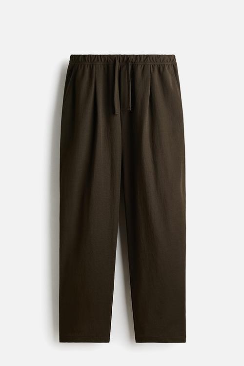 Relaxed fit trousers - dark khaki green