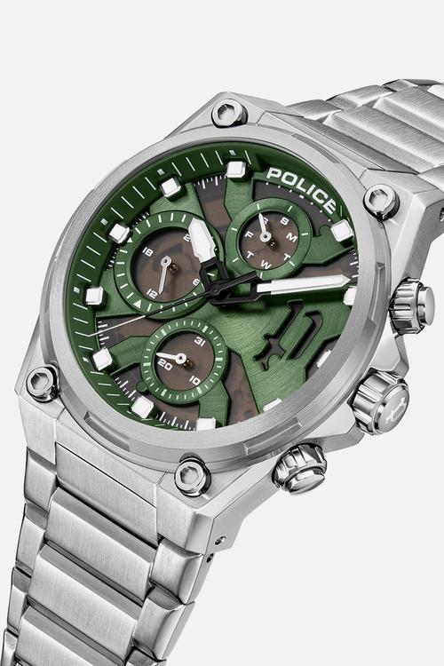 Steel Case Green Dial Bracelet Strap - Silver
