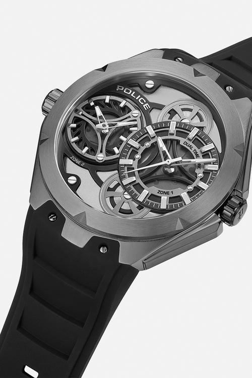 IP Gun Case Gun Dial Black Silicone Strap - Black/Grey