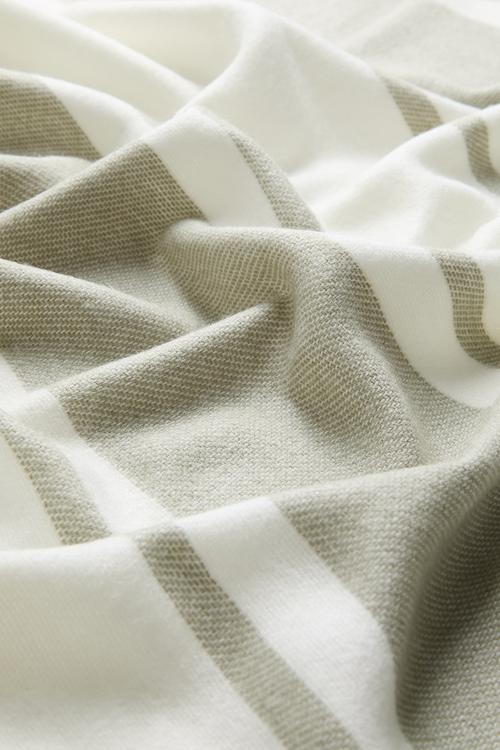 Melody Stripe Throw - Olive/Natural