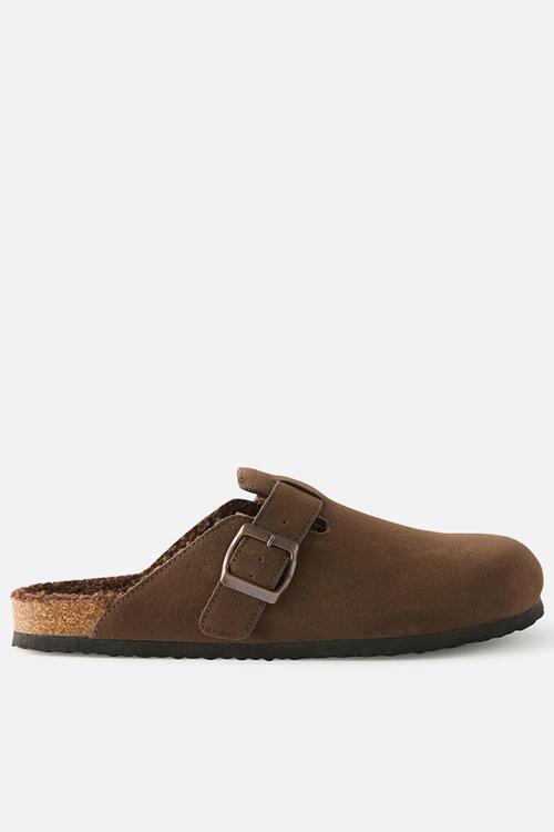 Rex buckle mule - brown cosy