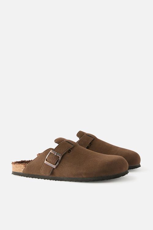 Rex buckle mule - brown cosy