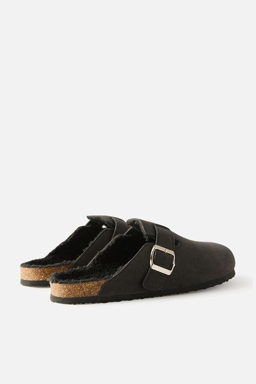 Rex buckle mule - black cosy.