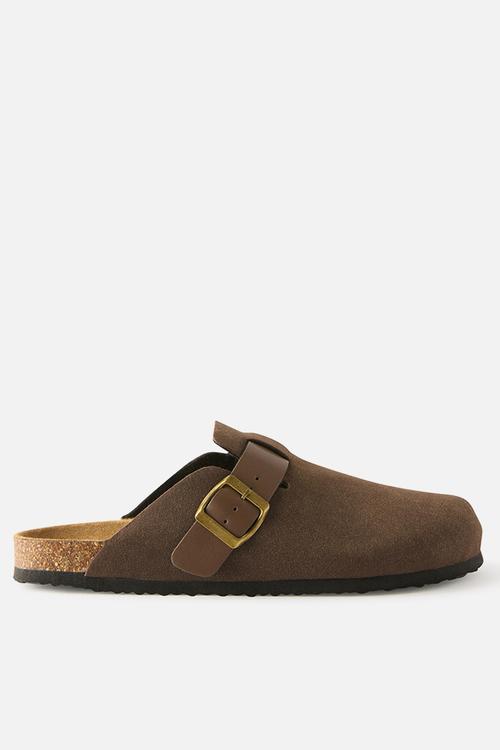 Rex Buckle Mule - choc multi