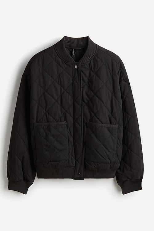 Quilted bomber jacket - dark grey