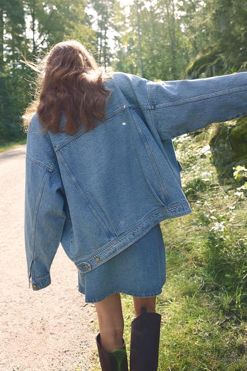 Oversized denim jacket - denim blue