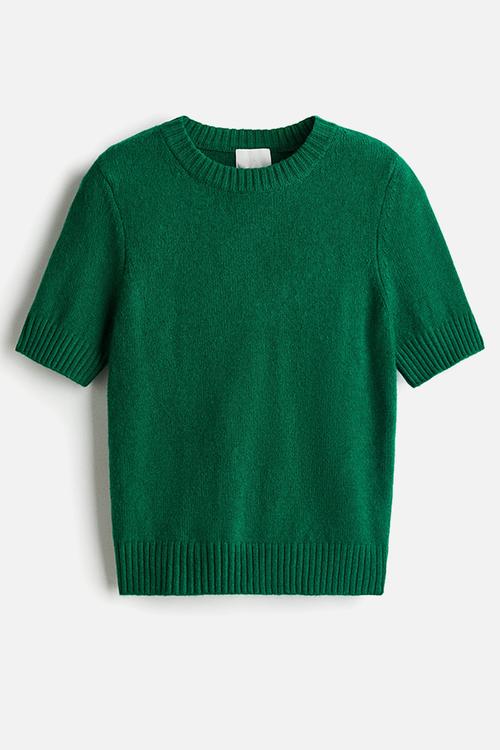 Short-sleeved jumper - green