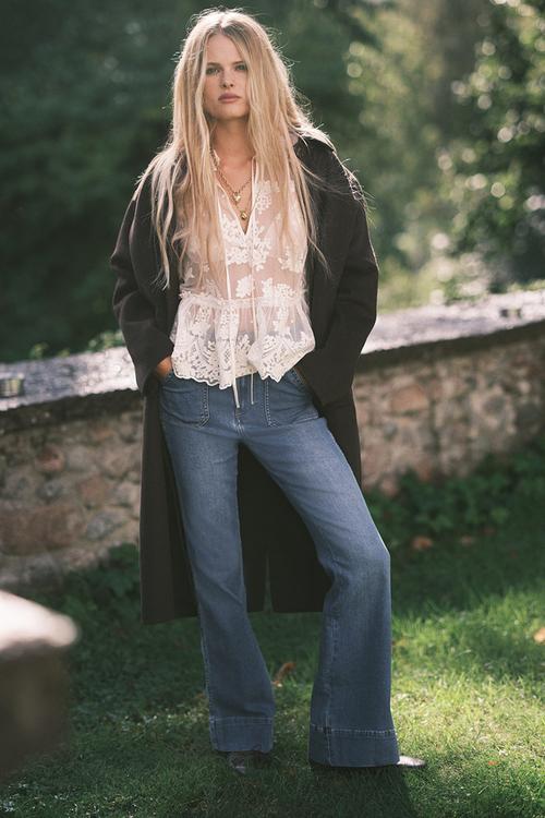 Flared high jeans - denim blue