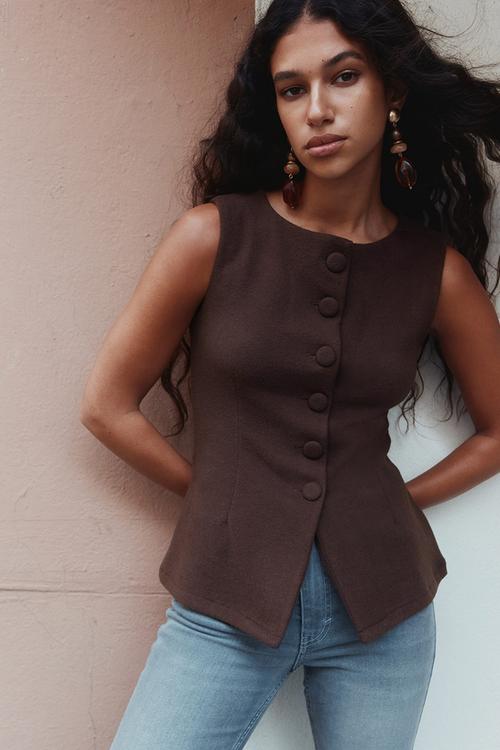 Jersey waistcoat - brown