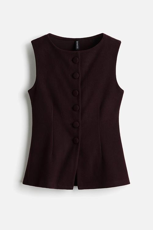 Jersey waistcoat - burgundy