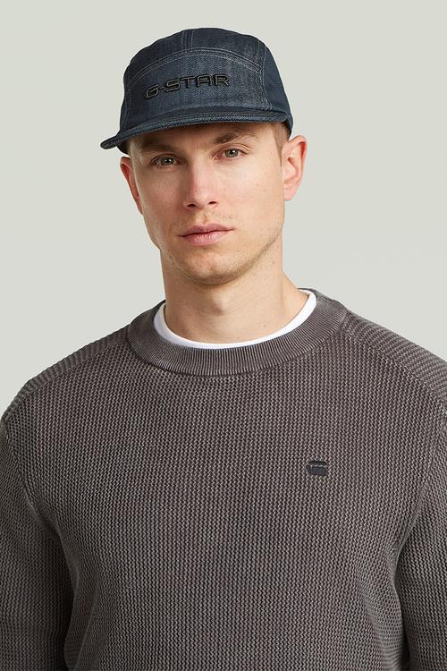 Flat Brim 5 Panel Cap - Raw Denim