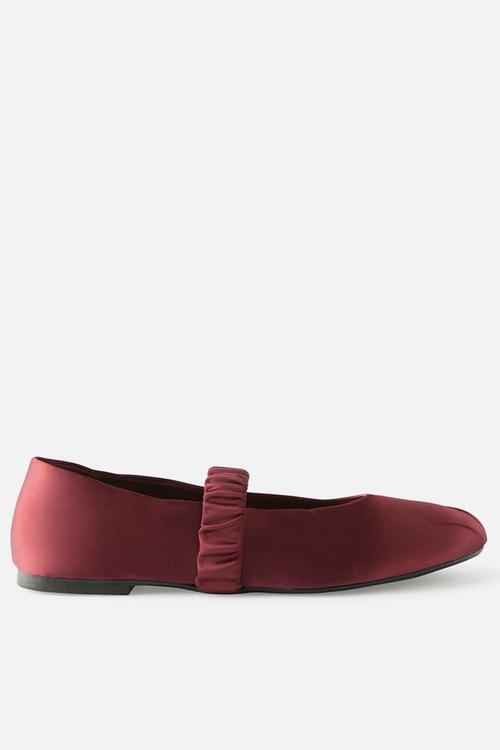 Brooklyn Mary Jane Ballet - burgundy satin.