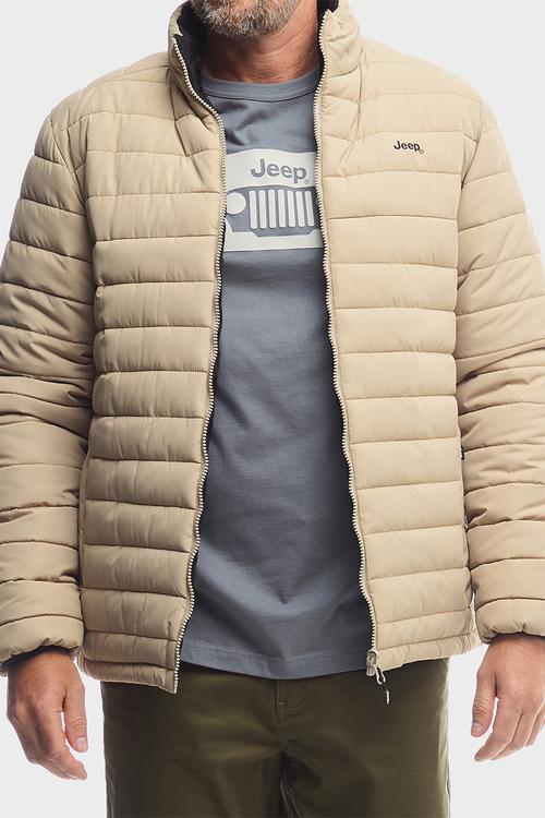 Reversible Puffer Jacket  - Black & Khaki 