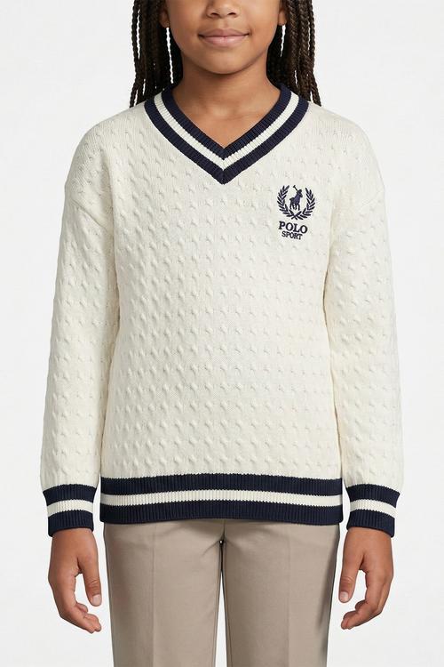 Amara v neck cable knit - off white