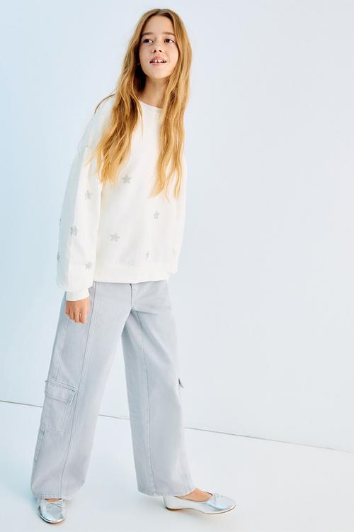 Jeans CARGO - Light/Pastel Blue