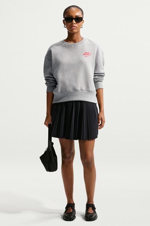W Nsw Nvlty Phnx Flc Os Crew - Dk Grey Heather