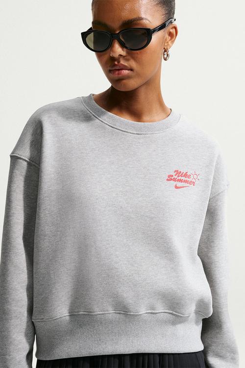 W Nsw Nvlty Phnx Flc Os Crew - Dk Grey Heather