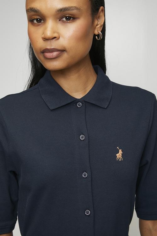 Wmn Elizabeth Flare Ss Golfer Dress - Carbon