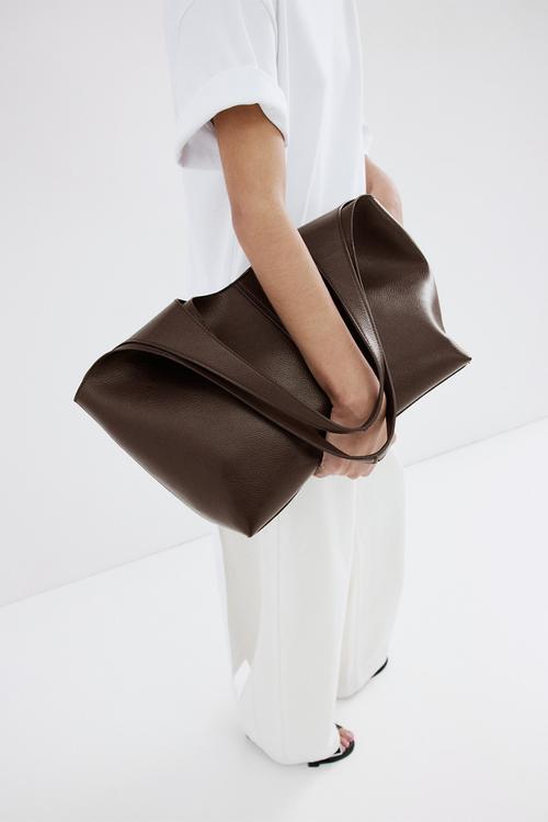 Candance tote bag-dark brown
