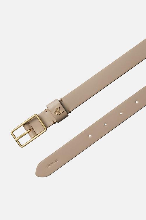 Square buckle ck loop 25mm belt- desert taupe