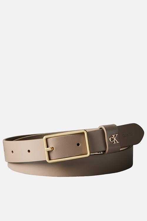 Square buckle ck loop 25mm belt- desert taupe